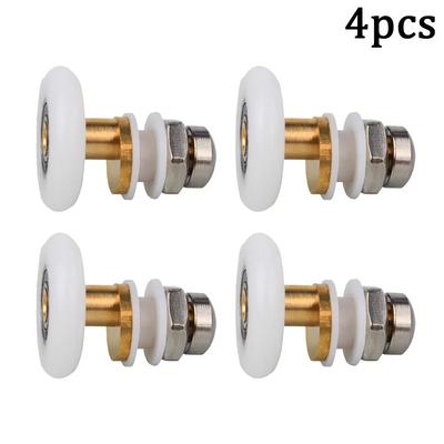 4 stücke Dusche Tür Pulley Bad Glas Schiebetür Räder Nylon Kupfer Roller Schrank Exzentrische Riemenscheiben Lager Roller Hardware