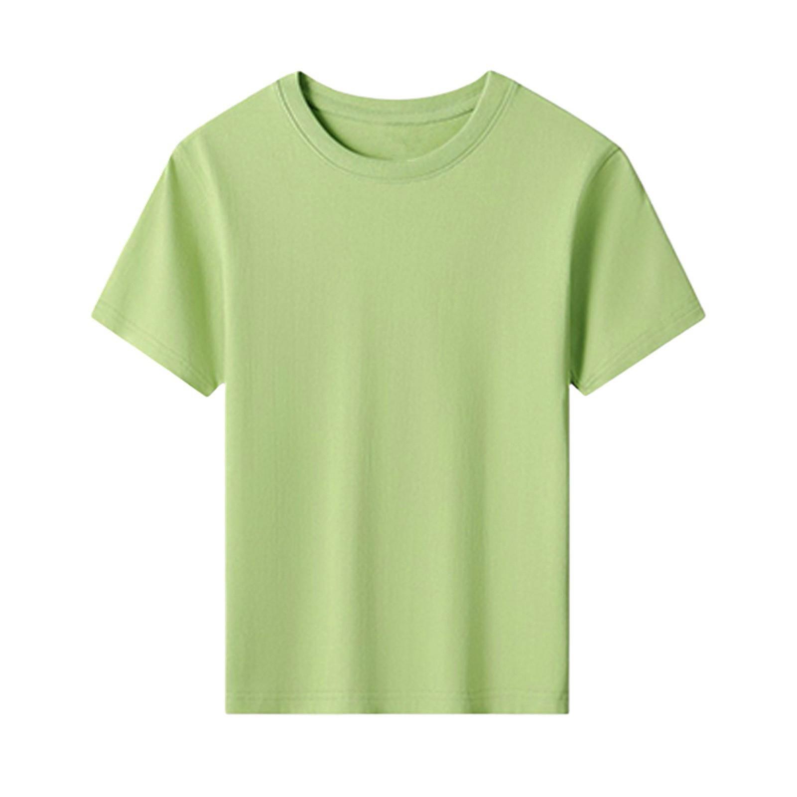 

Детская повседневная однотонная футболка с круглым вырезом и короткими рукавами 120