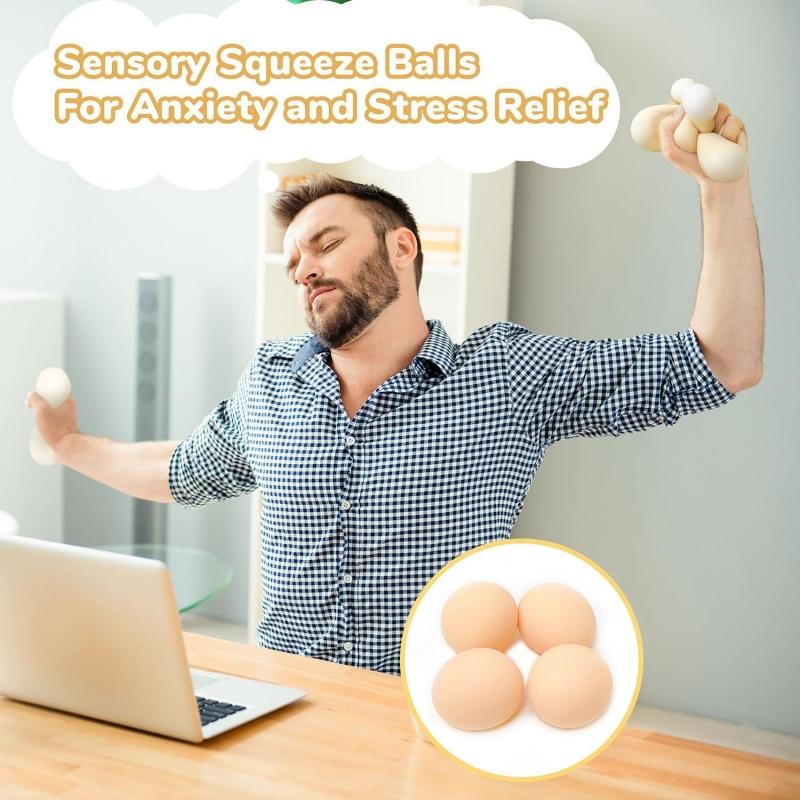 Egg Squishy Adorable Food Squishies for Stress Relief, Egg Squeeze Toys for Party Favors, Goodie Bag Stuffers, Classroom Prizes