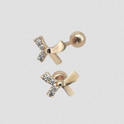Youngglow 14k Halb-Zirkonia Band-Piercing