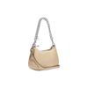Coach Teri 24 Metal Logo Imprint Zipper Closure Pebble Leather Handbag Women handbag Ivory CE556-SVIY
