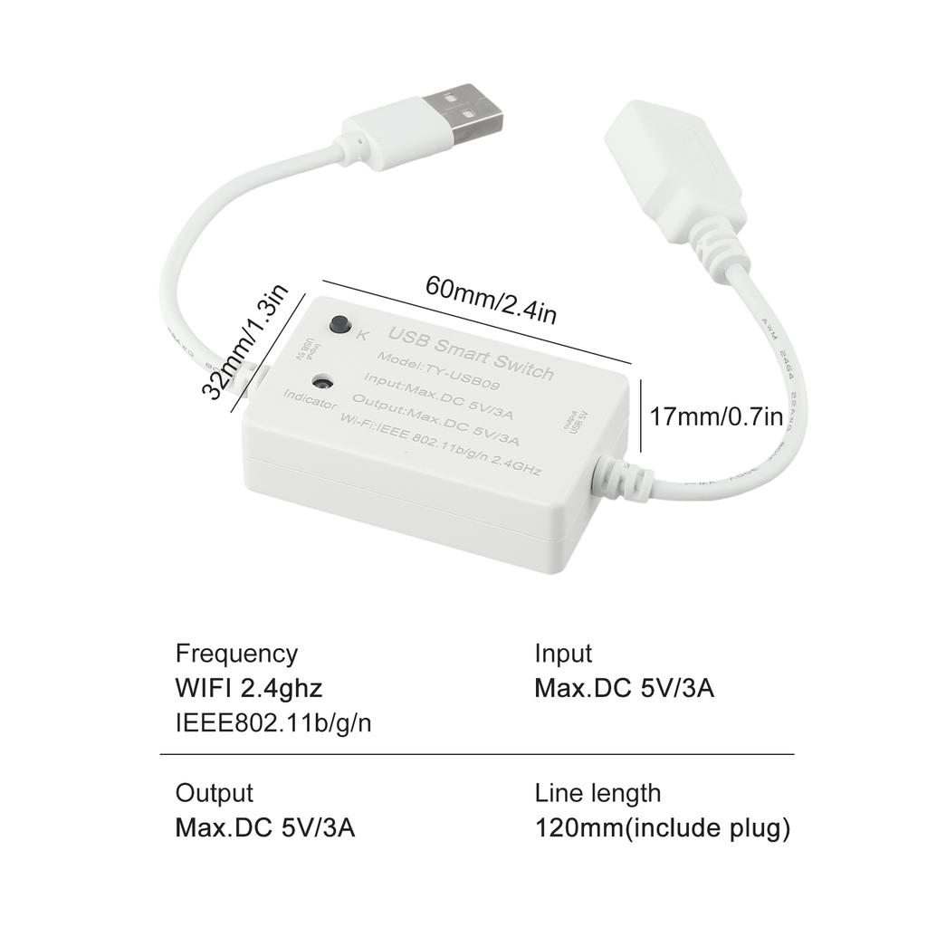 Circuit Breaker USB Smart Switch Voice Control WIFI Controller USB Smart Switch For Tuya Household Appliance Remote Control