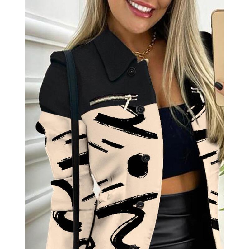 JPNTKY Women's Vintage Casual Autumn Winter Long Sleeve  Jackets & Coats