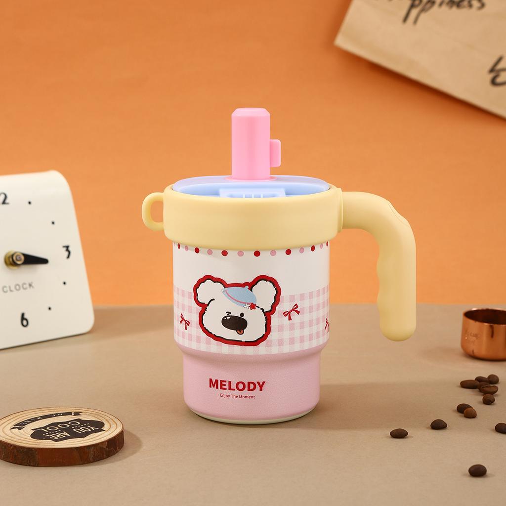 Water Cup Coffee Thermos Cup Stainless Steel Handle Mug Desktop Cup Large Capacity Thermos Cup