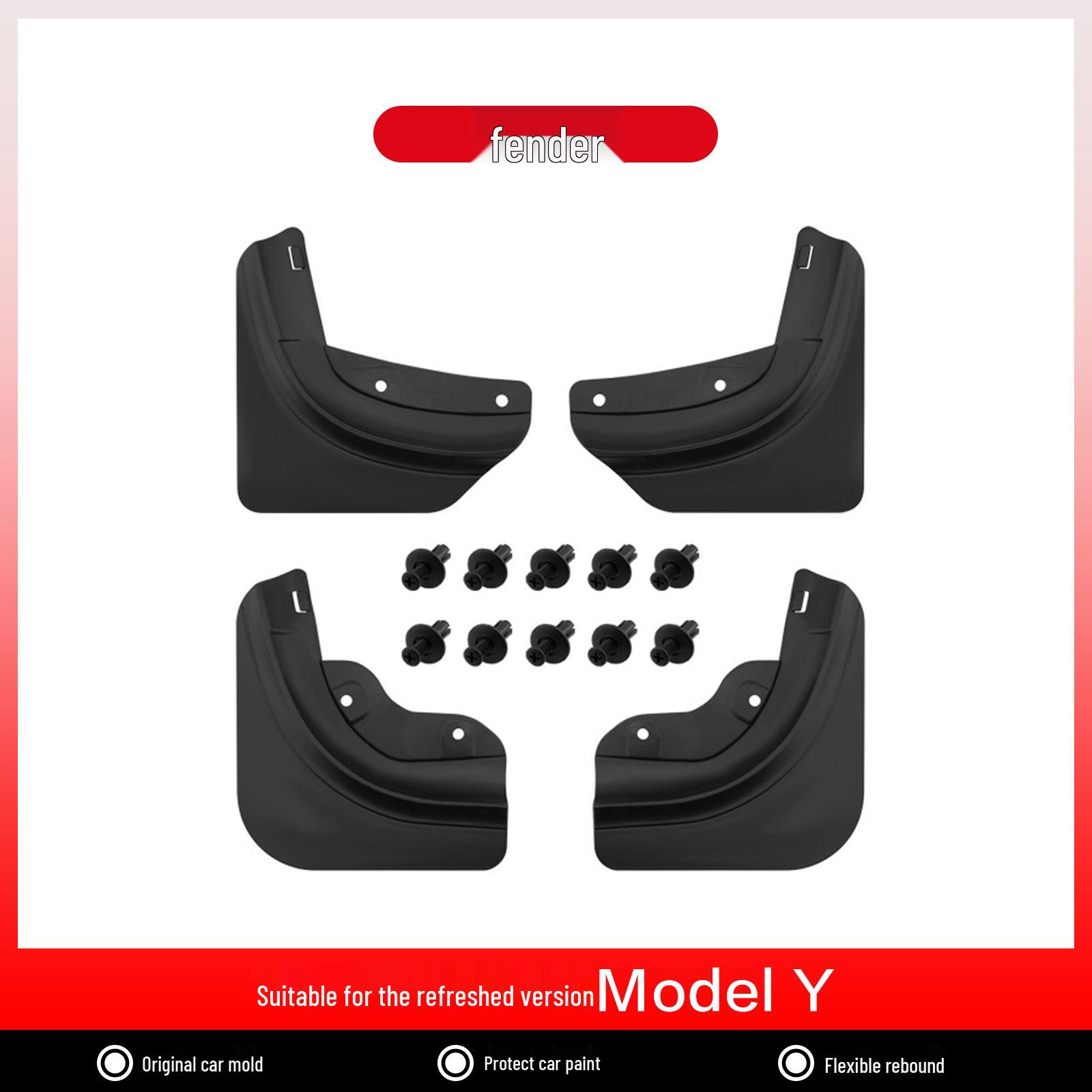 

Fit for Updated Model 3/Y Tesla Wear-Resistant No-Drill Mudguards