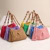 Korean Fashion New Tassel Cotton Thread Straw Woven Armpit Single Shoulder Niche Women's Vacation Beach Bag