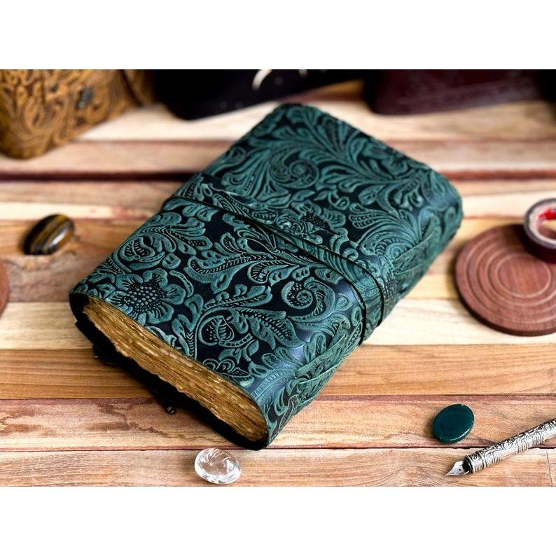 leather Journal Genuine Leather Notebooks For Men Women - Beautiful Journal For sketches Traveling book Blank Spell Grimoire Notebook