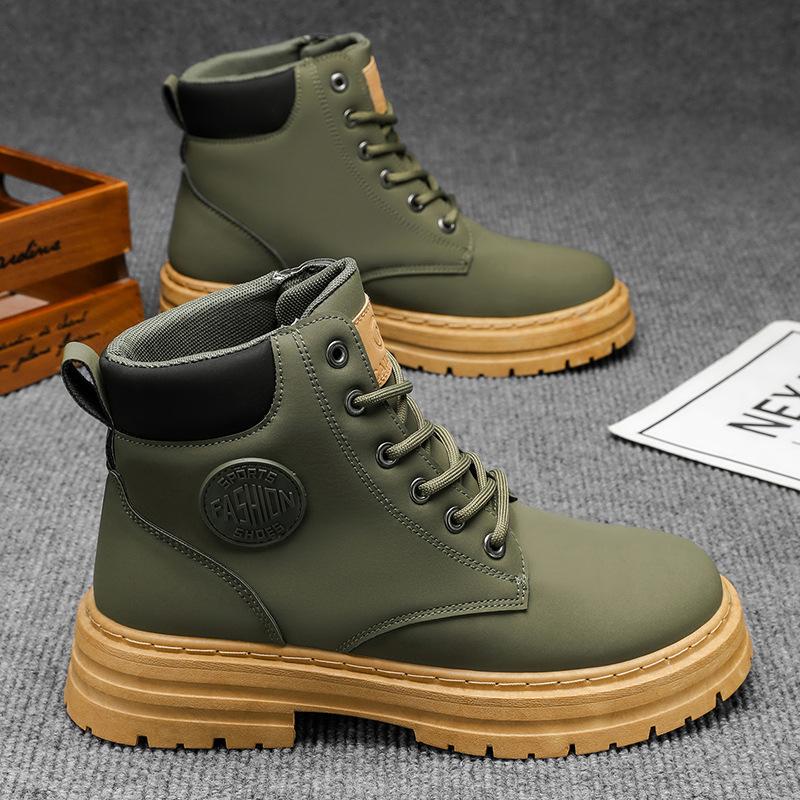 Autumn new breathable high-top Martin boots men's British retro shoes boots platform short boots casual shoes