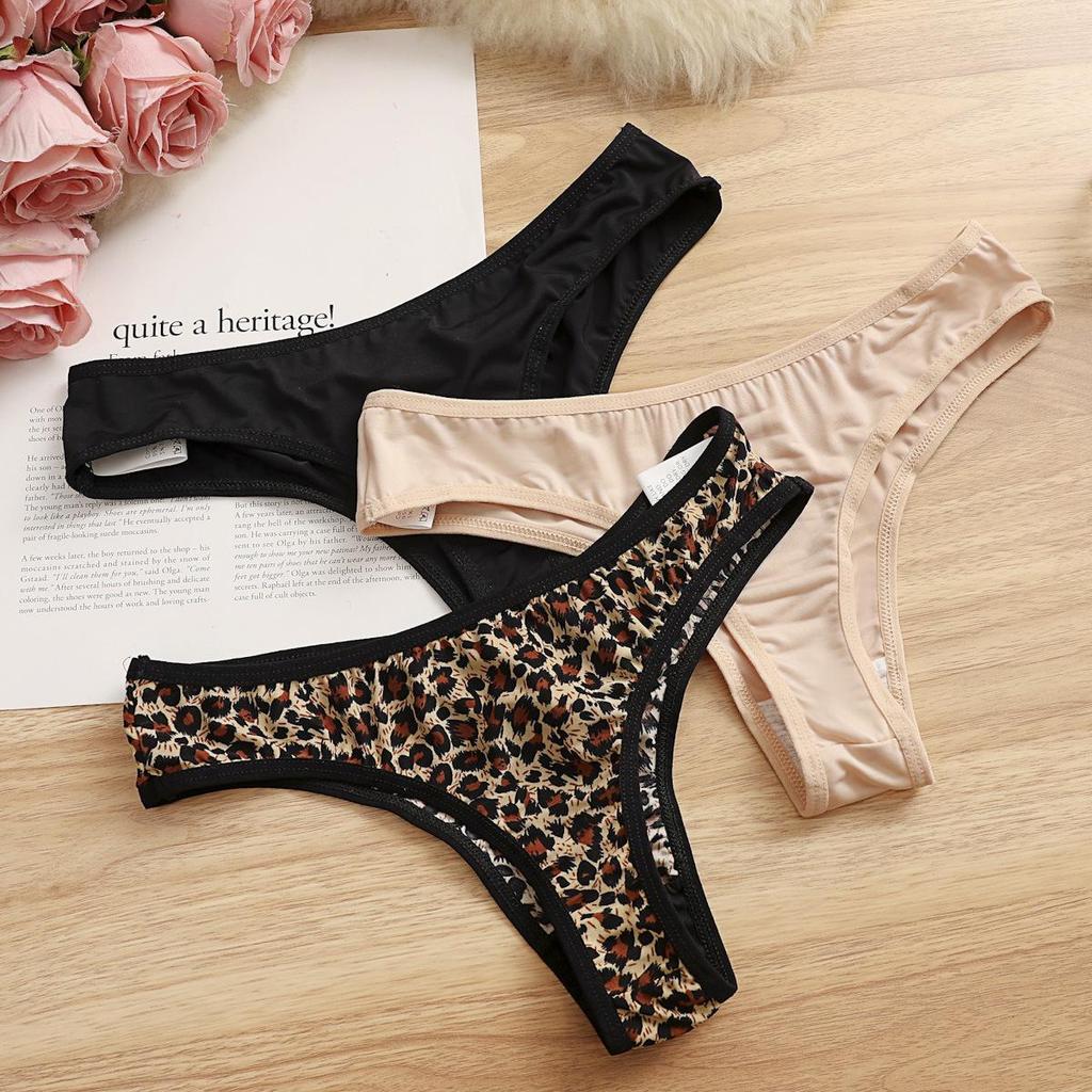 Women's Low-Rise Leopard & Zebra Thong Cutout Panties