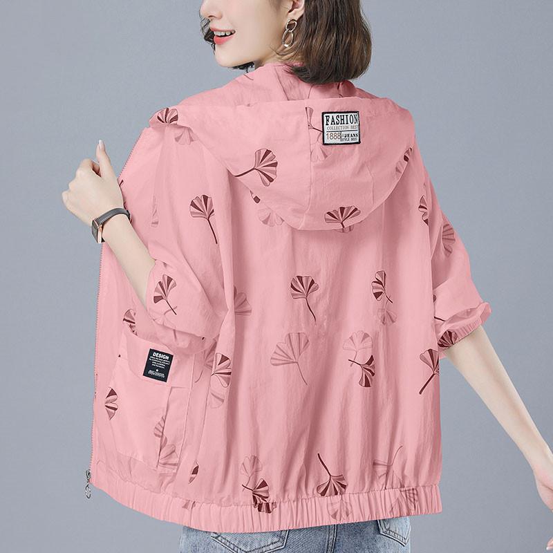 Summer women's Large Size Embroidered  Sunscreen Breathable Sunscreen Clothing