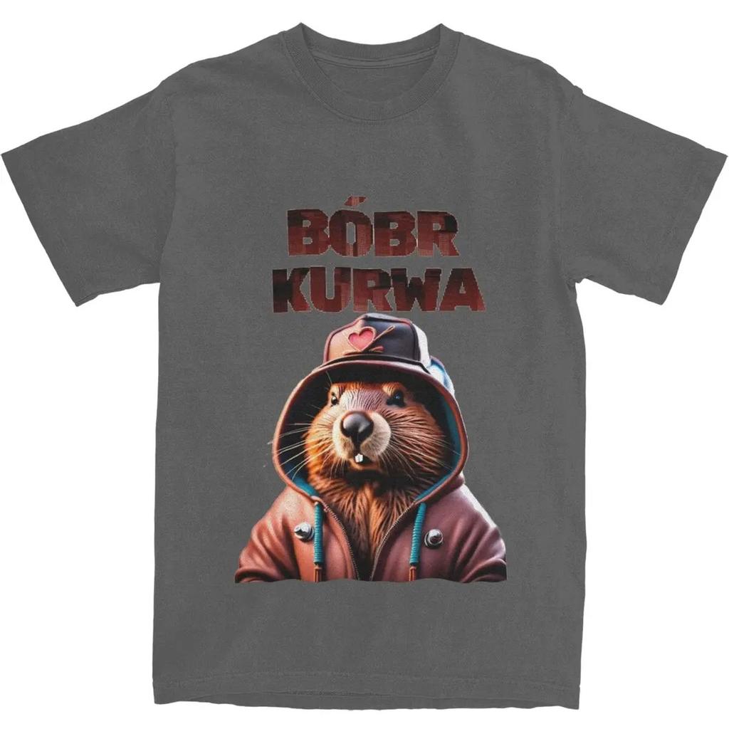 Men Women Bobr Kurwa Meme Beaver T-Shirt Merch Vintage 100% Cotton Cool Beavers Bober Animal T Shirts Tee Clothing Original