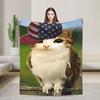 Miauw Kat Uil Bellen Telefoon Thema Warme Gezellige Deken Esthetische Reis Plaid Home Decor Flanellen Sprei Bank Bed Cover