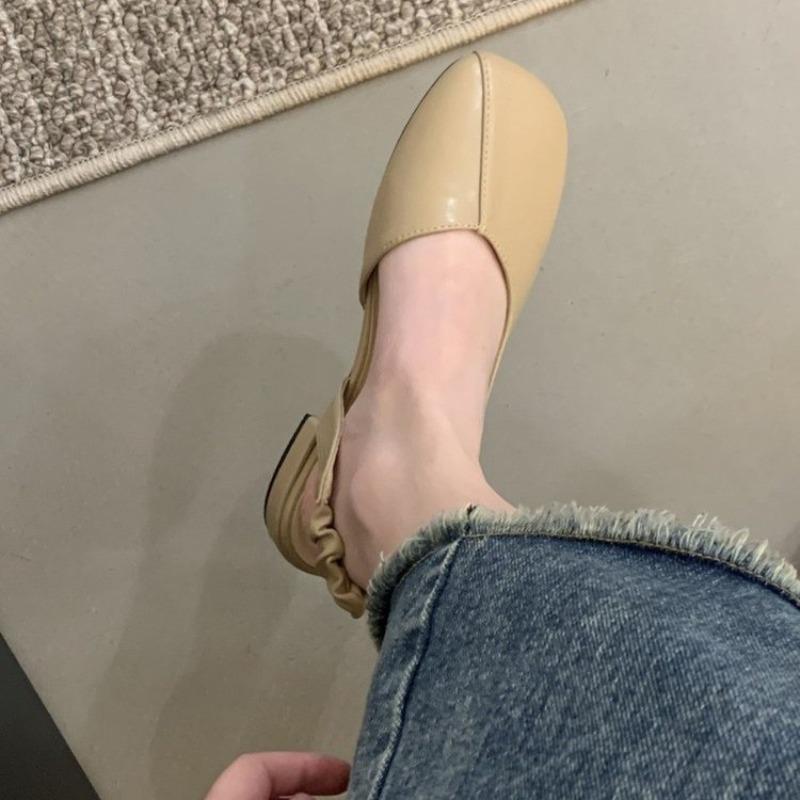 Fashion Hot Selling 2025 New Summer Elegant Ladies Sandals Fashion Ladies Elastic Band Flat Heel Women Shallow Party Shoes Square Heel