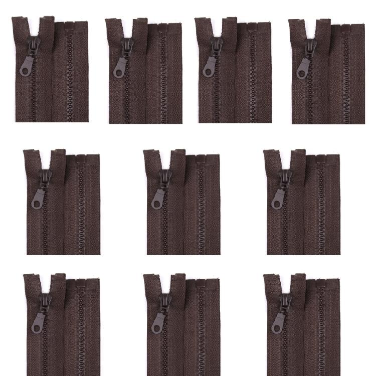 Pack of 10 Nylon Zippers for Sewing Craft Open-end Zips Fasteners 27.5Inch/70cm Zippers for Bag Clothing Sewing Supplies