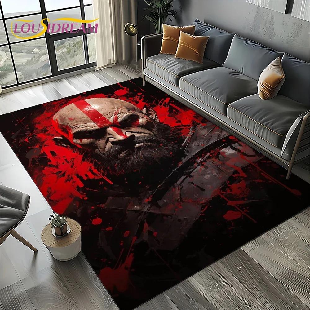 27 Stile Kratos God of War Giochi Tappeto Tappetino Cartone Animato per Soggiorno Camera da Letto Casa Decorazione Divano, Tappeto Area Bambini Tappetino Antiscivolo