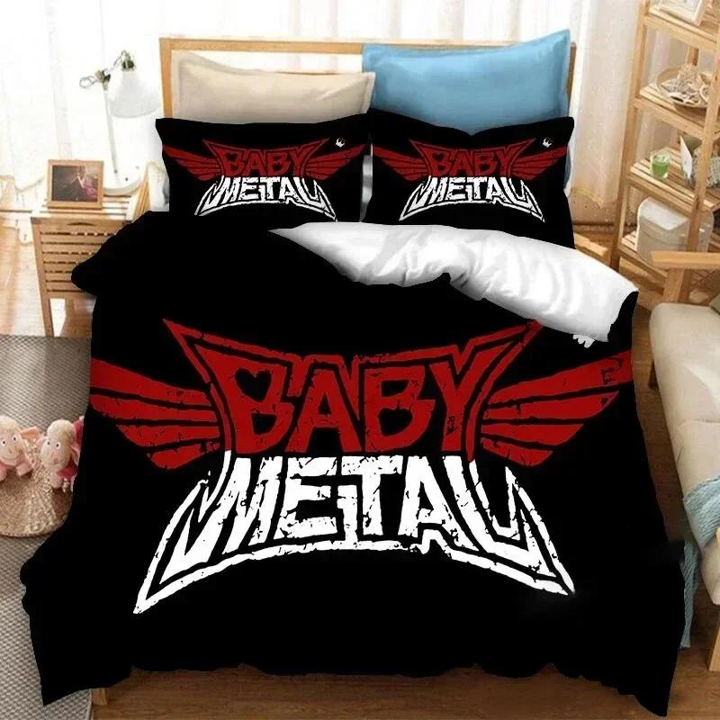 BABYMETAL Groupe de Rock Ensemble de Literie Ensemble de Lit Imprimé Avec Taie d'oreiller Housse de Couette de Lit Doux Taille Queen King Literie Maison