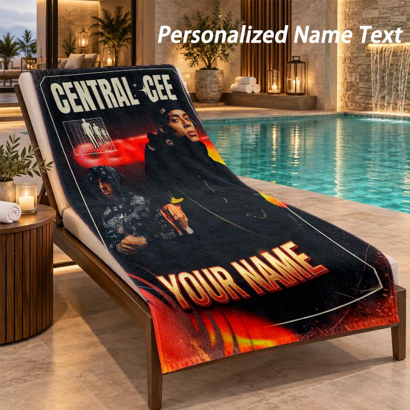 Central Cee Custom Name Beach Towel Large Soft Towel for Indoor Bathroom Outdoor Beach