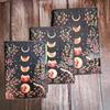 Vintage Flower Moon Eclipse Leather Dairy Notebook Sketchbook Leather Journal 200 Deckle Edge Pages