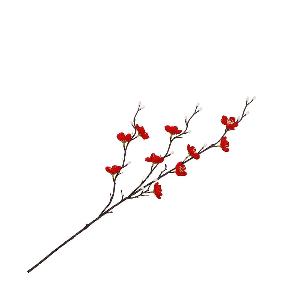 Künstliches Pflaumenarrangement Blume Realistisch Seide Künstlich Frühlingsblütenzweig für Hochzeit Zuhause Rot