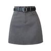 Women's High Waist Dark Gray Mini Skirt - Slimming A-Line Hip-Wrapping, Summer Plus Size Petite