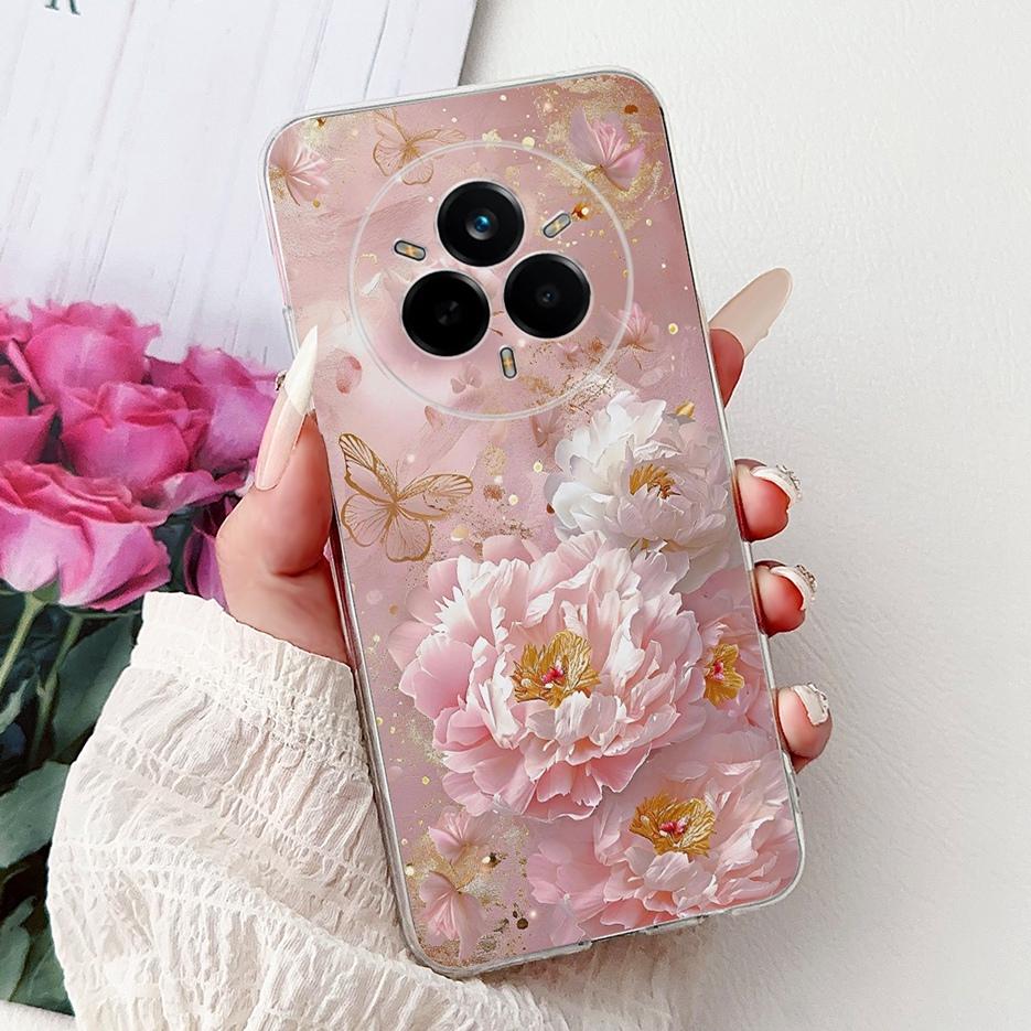 For Realme 14 Pro Plus Case RMX5051 Beautiful Flowers Painted Cover Soft Silicone Case For Realme 14 Pro Realme14 Pro+ 5G Fundas