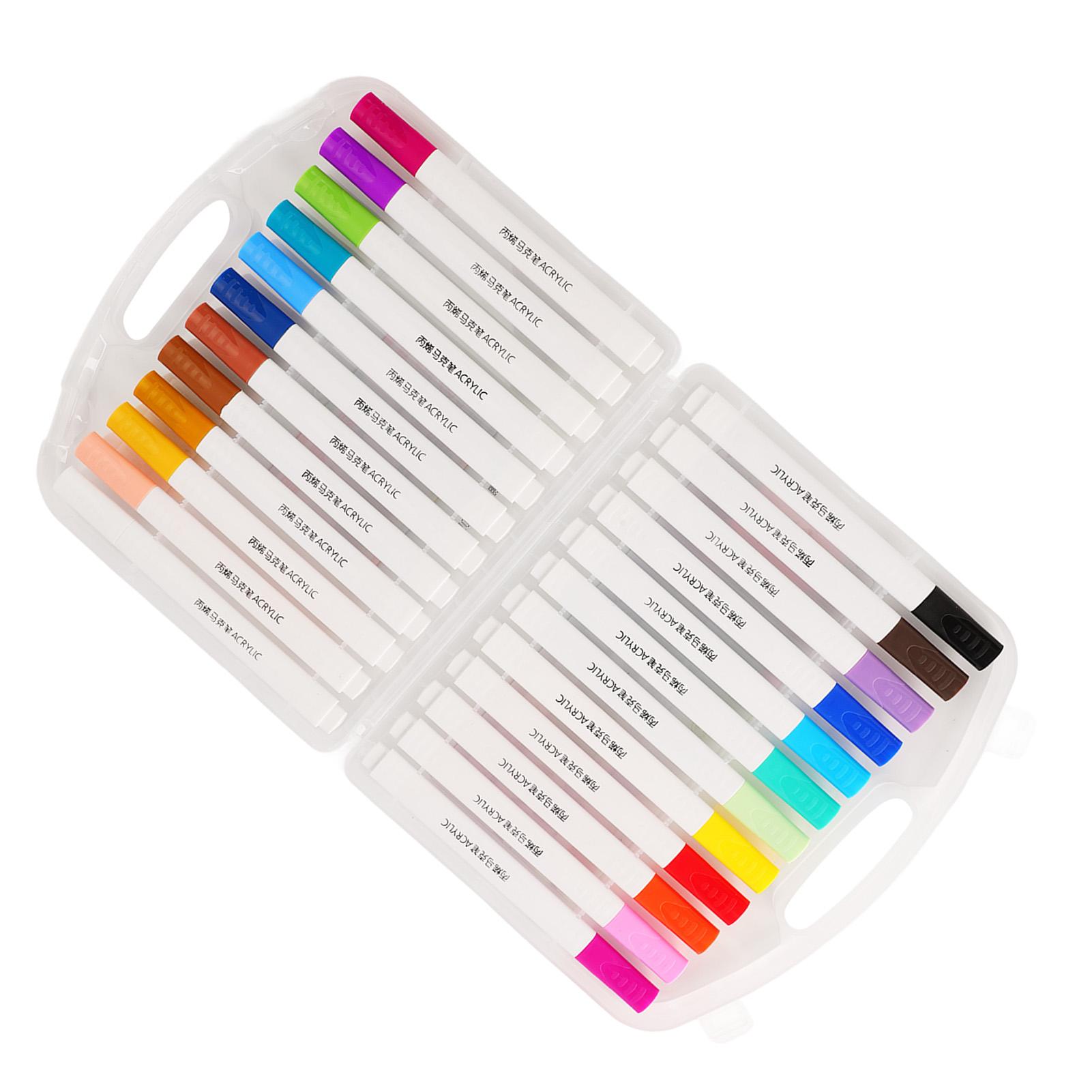 

Акриловые маркеры 24 цвета, закругленные треугольные ручки, маркеры для дерева, холста, камня, стекла