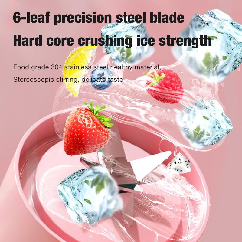 Electric Juicer Portable Dual Cup USB Charging Juice Cup Small Student Household Outdoor Camping High Borosilicate Glass Blender