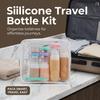 Silicone Travel Bottles Set 17Pcs Portable Reusable Refillable Bottles Shampoo Shower Gel Lotion Leakproof Containers