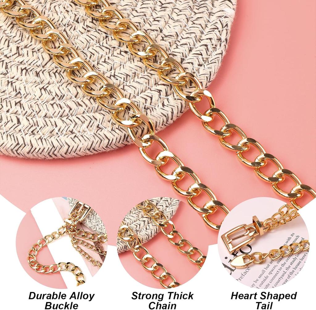Women Multilayer Adjustable Metal Waist Chain Belt, Fashion Layered Chain Dress Jeans Body Decor Belly Jewelry Waist Accessories
