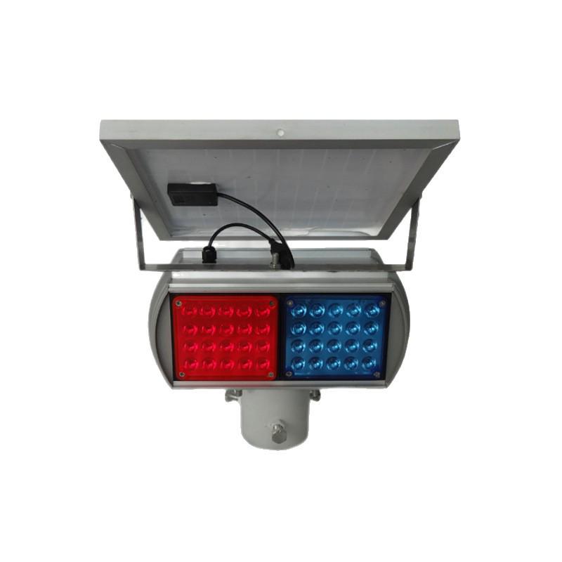Double-Sided LED Solar Traffic Warning Light: Red & Blue Flashing Light for Road Construction