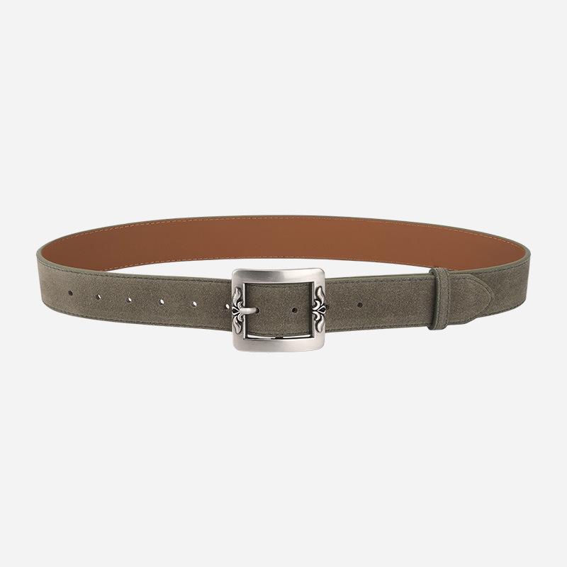 Ew Fashion Trend Pin Buckle Belt Simple Casual Versatile Real Cowhide Belt Eans Decoration
