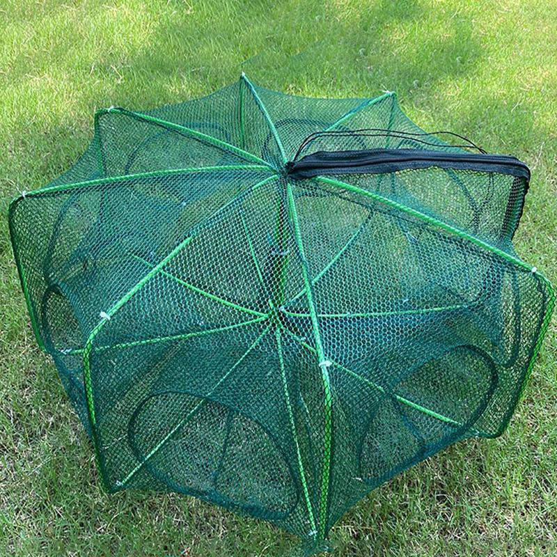 1pc Foldable Fishing Trap Net With 6 /8 Holes For Minnow, Crab, Crawdad, Shrimp, Fishing Accessories