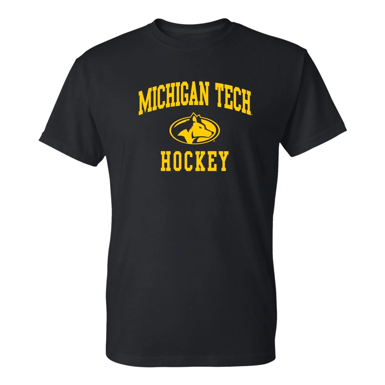 Michigan Tech Arch Logo Hockey T-Shirt - Black 4XL