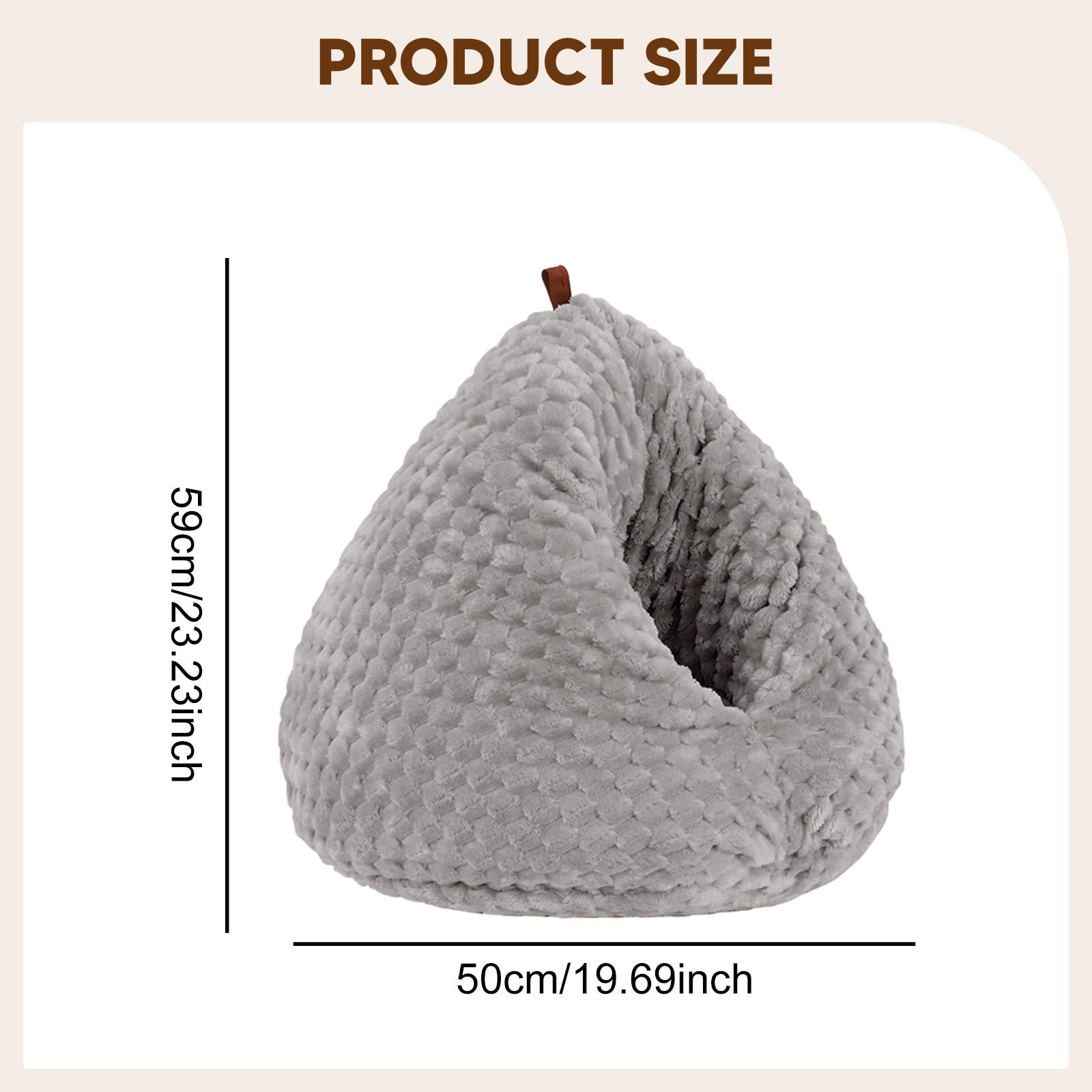 

Self Enclosed Cat Bed Non Slip Bottom Plush Kitten Cave Winter Warm Pet Sleeping Bed for Hamster Hedgehog Bunny House серый