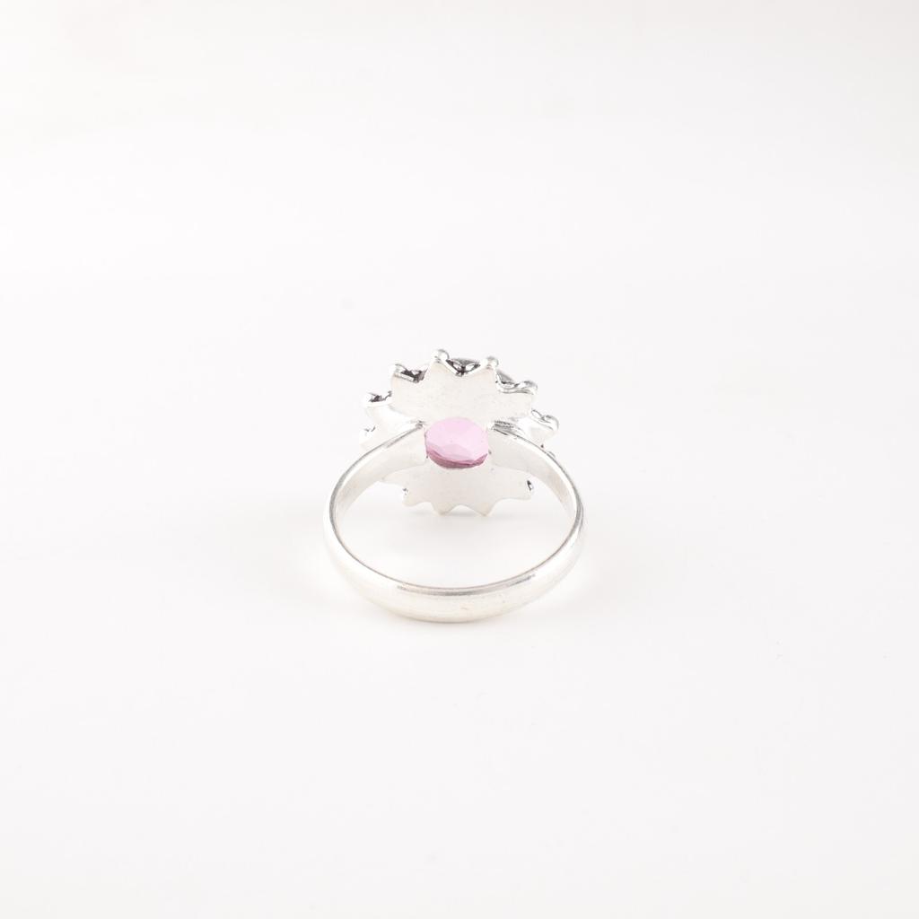 Morganite Gemstone 925 Sterling Silver Jewelry Handmade Boho Ring Gift For Wife RR-7-10