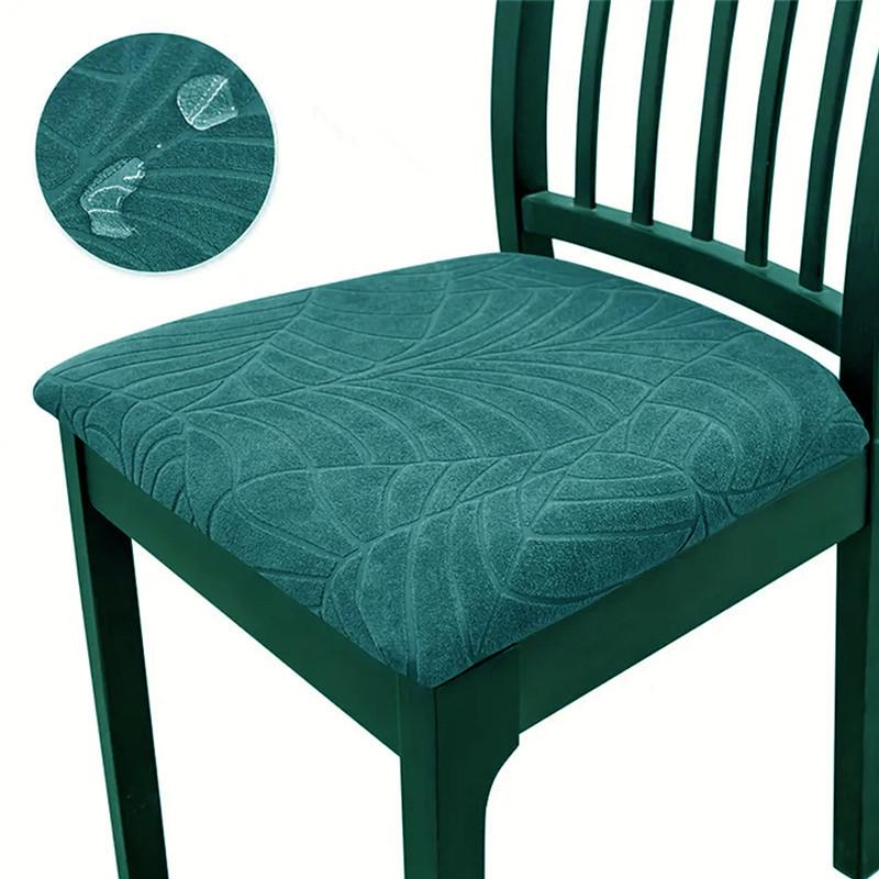 Jacquard Waterproof Chair Covers Slipcovers For Dining Room Wedding Banquet Office Chair Protector Seat Cover Set Of 1/2/4/6