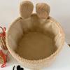 Soft Plush Sundries Storage Baskets Multi-Purpose Rabbit Ears Organizer Bag Cute Embroidery Toys Storage