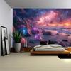 Starry Sky Landscape Beach Glowing Reef Tapestry Multi-Size Wall Hanging Aesthetic Fabric Living Room Decor Poster
