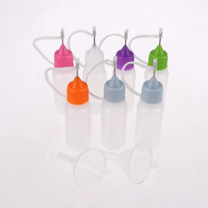 1 Set Klarplastik-Squeeze-Flaschen mit Nadelspitze und sicheren Deckeln für Klebstoff, Bastelmaterialien, Gewürze und Flüssigkeitsaufbewahrung