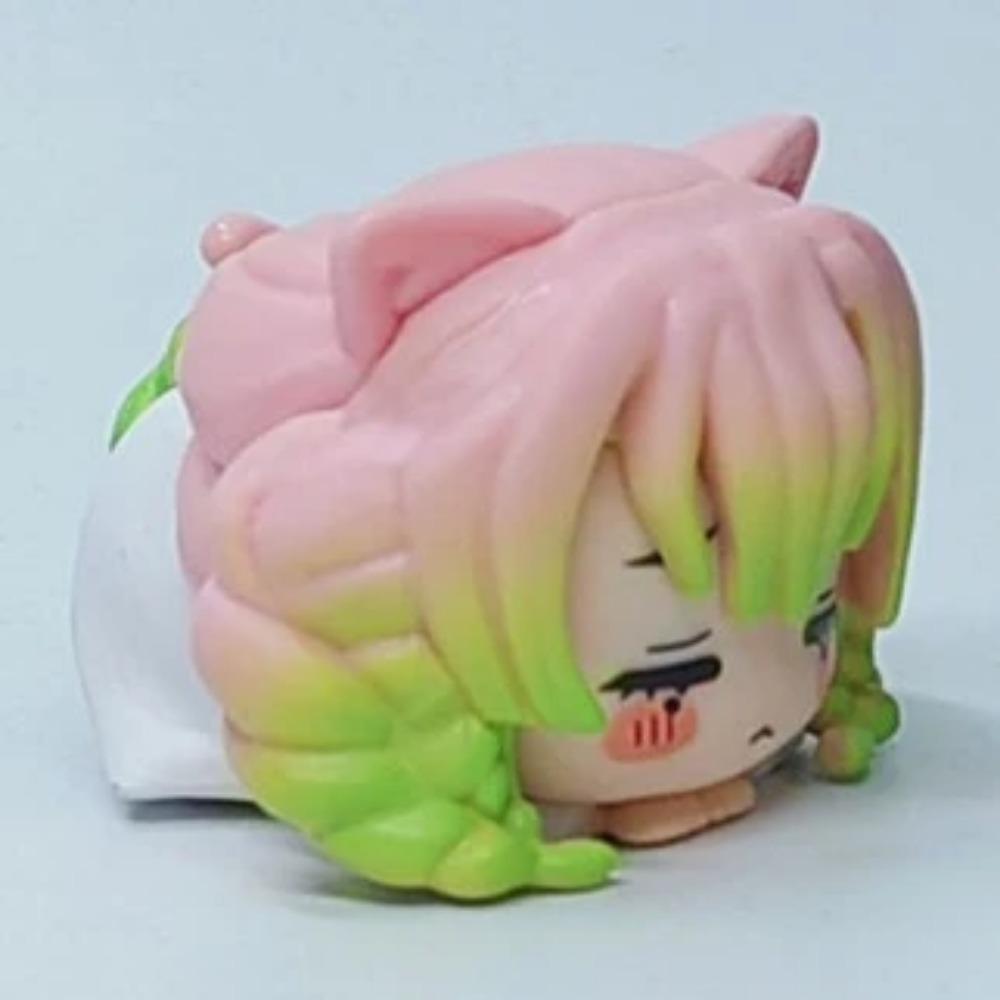 6 Q-Version Schlafposition Bauchlage Geistertöter-Klinge Figuren Kamado Tanjirou Kamado Nezuko Kanroji Mitsuri Puppen Ornamente