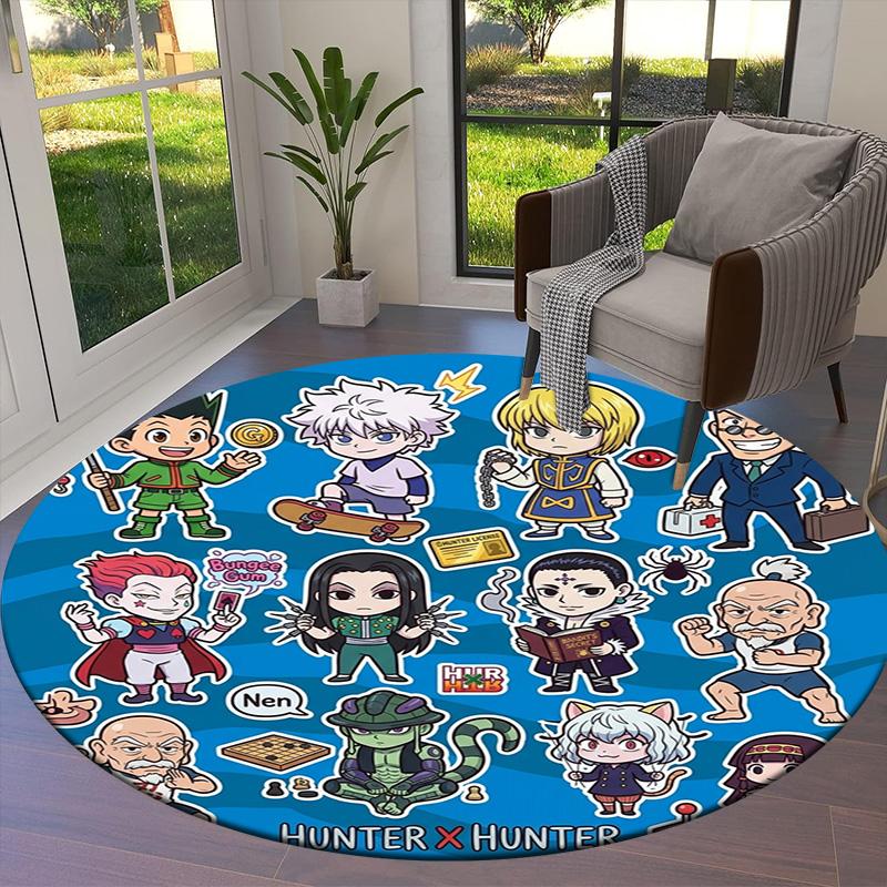 Hunter X Hunter Round Area Rug Carpet Rug For Living Room Bedroom Sofa Playroom Decor Nonslip Floor Mat