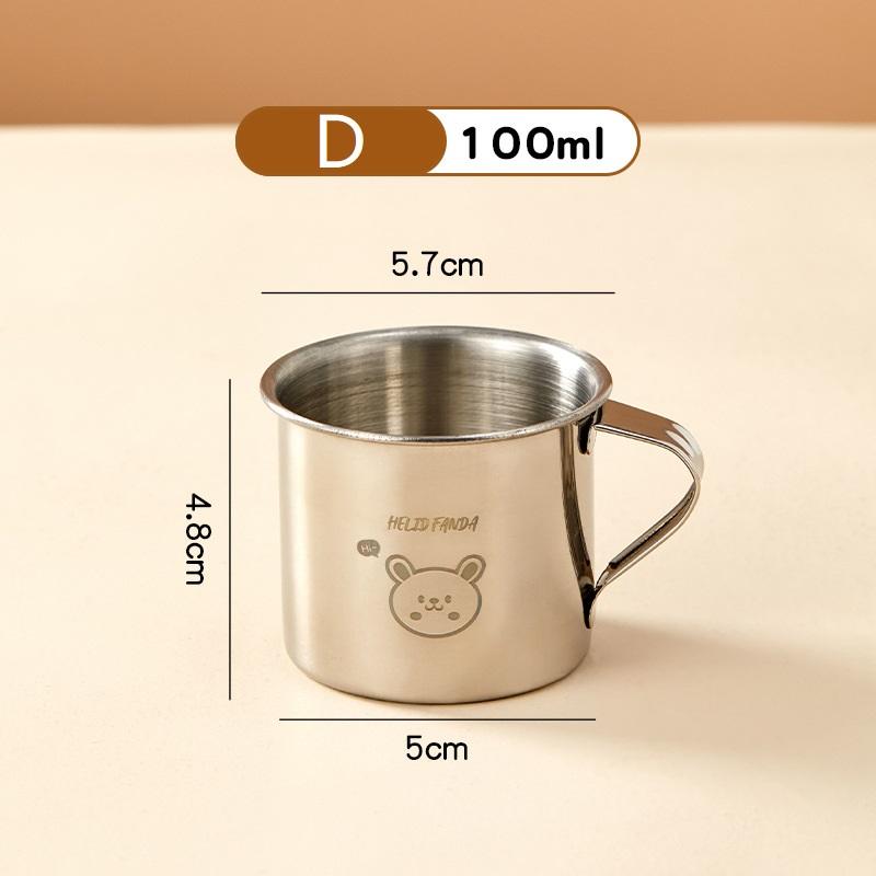 50/100/150ml 304 Stainless Steel Drinking Cup With Handle Durable Tumbler Anti Scalding Mini Cute Water Cup For Kids Drinkware