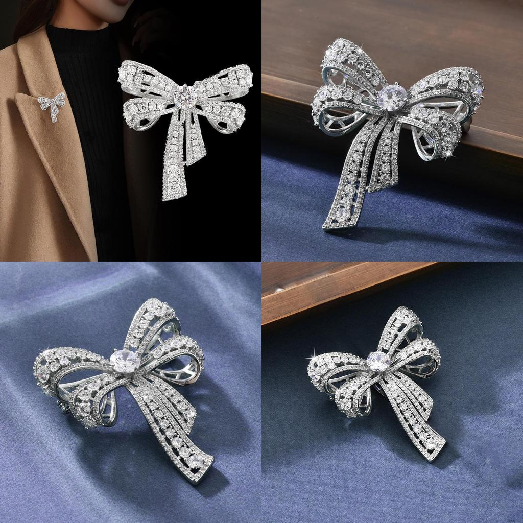 Elegant Goldplated Bowshaped Pin With Multifunctional Decor For Wedding And Occasion