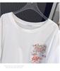 Women's Plus Size Loose Fit Mid-Length Round Neck T-Shirt with Short Sleeves and Slimming Design.