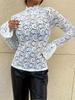 Elegant Lace Bell Sleeve Slimming Top for Women