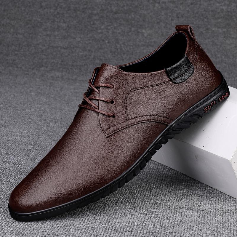Fashion Spring Autumn Soft Soled Comfortable Oxford Shoes Interview Business Men's Leather Casual Shoes Commuting Men's Driving Shoes