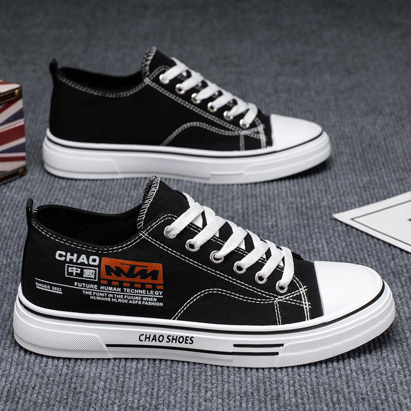 Fashion Men's Trending Low Top Canvas Skateboarding Breathable Shoes Stduents Boys Male Popular Casual Soft Sole Running Sneakers For Teens