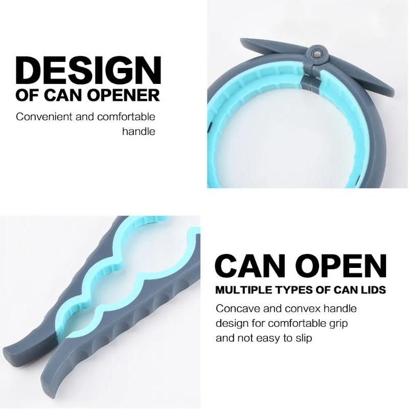 Multifunctional Four In One Can Opener Beverage Bottle Opener Cap Twister Four Position Can Opener Anti Slip Cap Twister