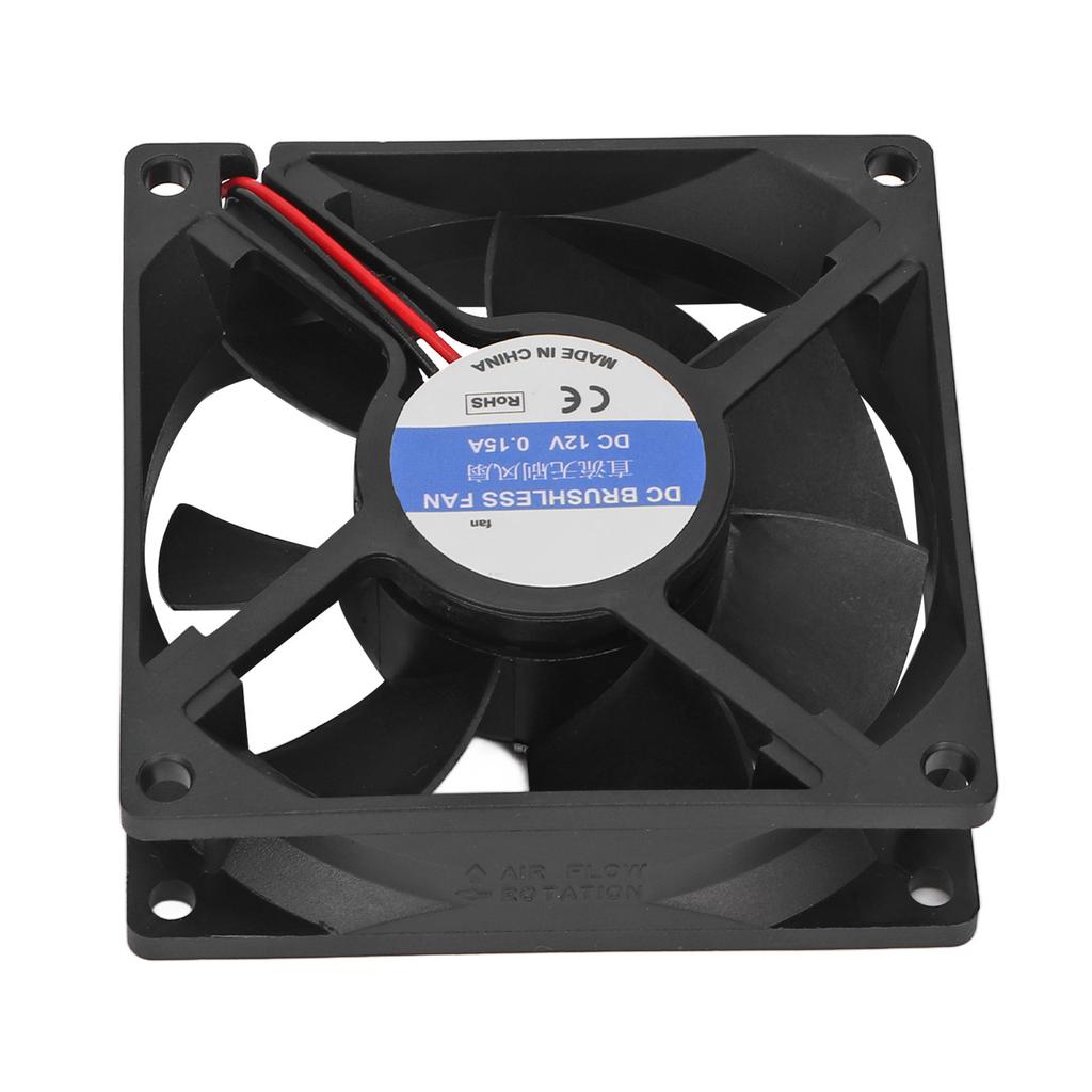 CPU Cooling Fan 80mm Quiet 3Pin Connector Black ABS Easy Installation PC Cooling Fan for Computer Chassis 2000RPM