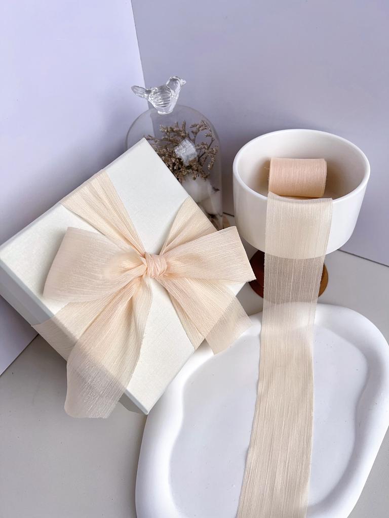 1 st 9m/rol Chiffon Zijden Lint Organza Satijn voor DIY Craft Cadeauverpakking Decoratie Bruidsboeketten Krans Naaibenodigdheden